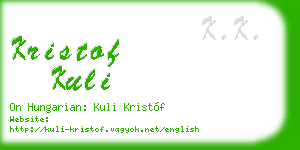 kristof kuli business card