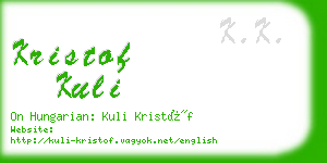 kristof kuli business card